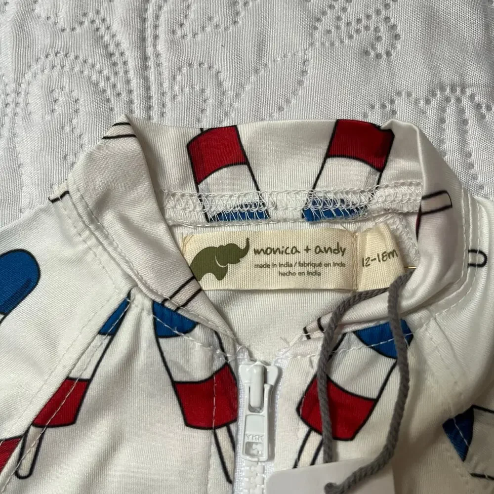 NWT Monica + Andy Rash Guard Swim Top 12-18m